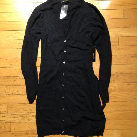 Brand New Long Women's BCBGMaxazria Black Cardigan Sweater - Picture 1 of 9